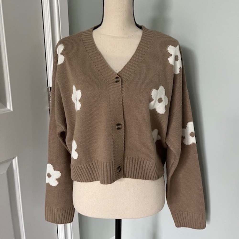 Love Tree Flower Cardigan Sweater